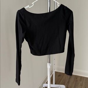 Susana Monaco Black Long Sleeve Women's Crop Top